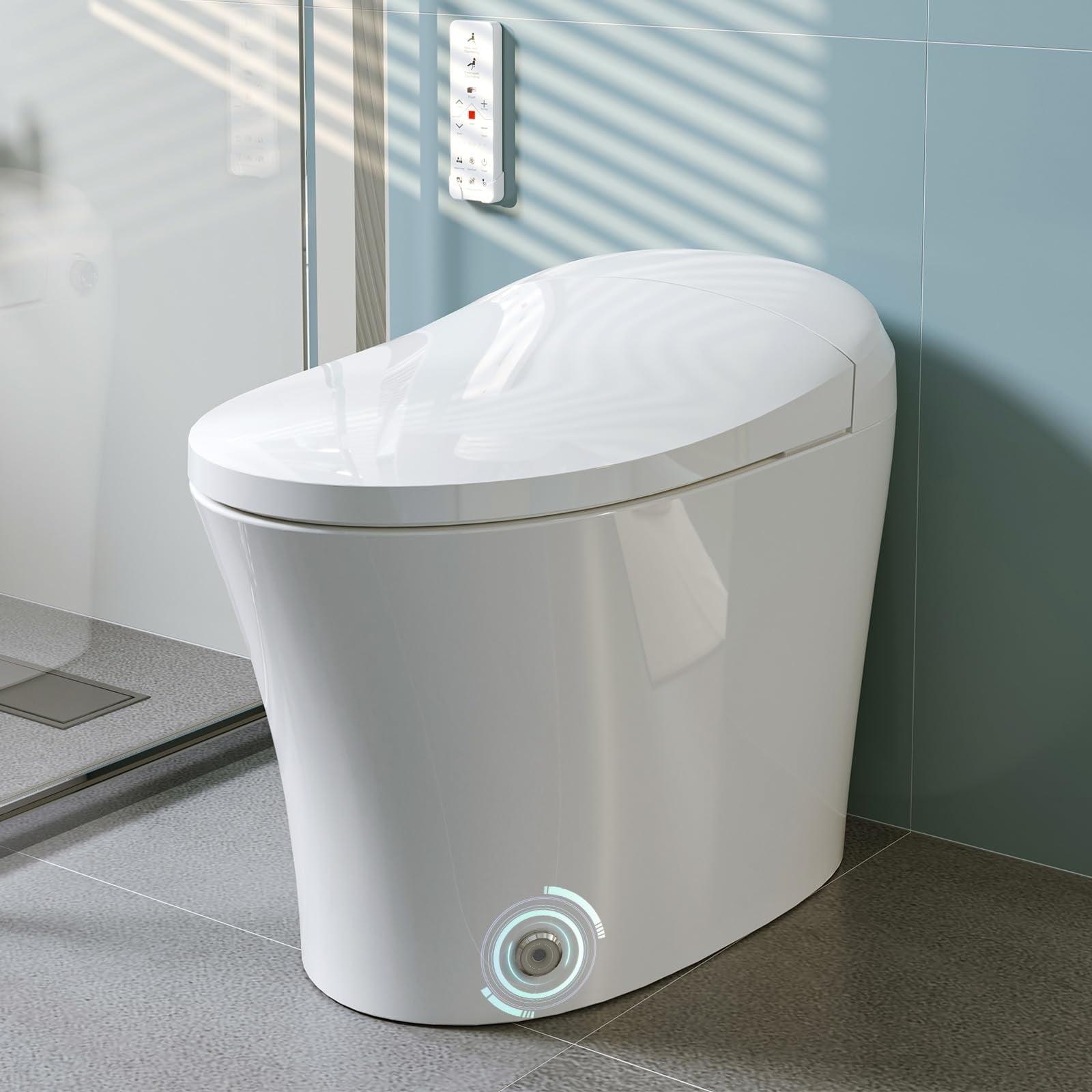 HOROW Smart Toilet with Heated Bidet, Tankless Toilet with Dual Flush 1/1.27 GPF,  Floor Mounted HR-T16S
