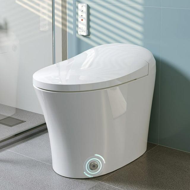 HOROW Smart Toilet with Heated Bidet, Tankless Toilet with Dual Flush 1/1.27 GPF,  Floor Mounted HR-T16S