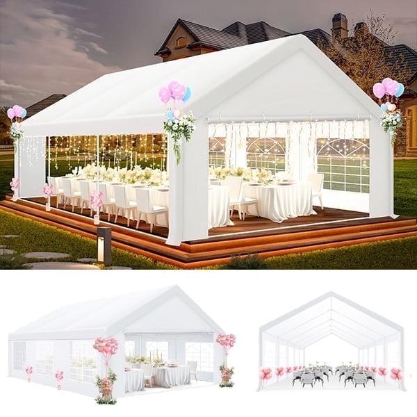 HOTEEL 20x20ft Heavy Duty Party Tent, Waterproof Outdoor Canopy Tents for Large Events, Commercial Grade Wedding, Parties, White