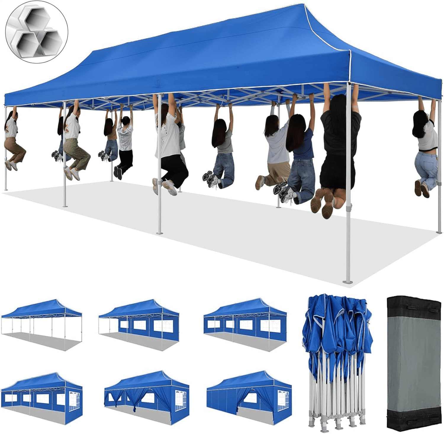 10×30 FT Pop Up Heavy Duty Party Tent with Walls Canopy Commercial Tent with Metal Frame