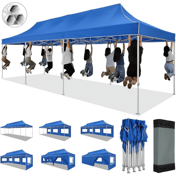 Cobizi 10×30 FT Pop Up Heavy Duty Party Tent with Walls Canopy Commercial Tent with Metal Frame