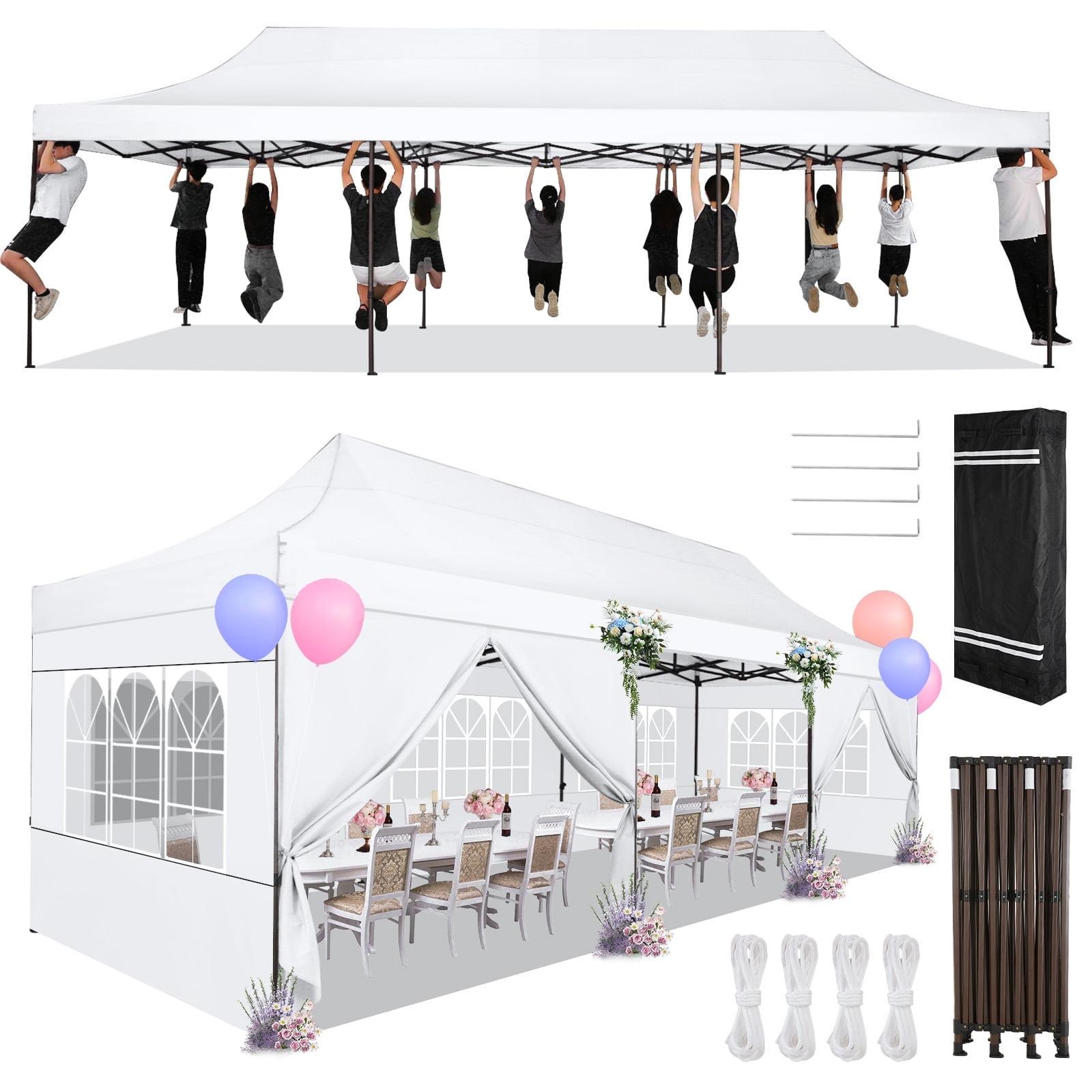 10×30 FT Pop Up Heavy Duty Party Tent with Walls Canopy Commercial Tent with Metal Frame