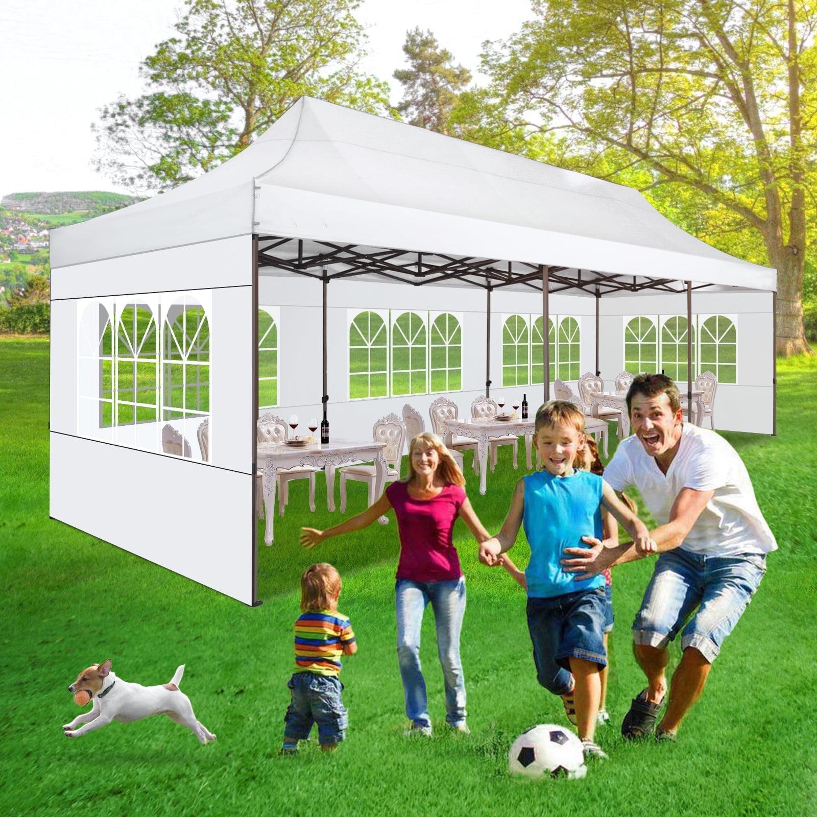 COBIZI 10x30 Pop-up Canopy Outdoor Wedding Party Tent Patio Gazebo Commercial Canopy Tent with Sidewalls White