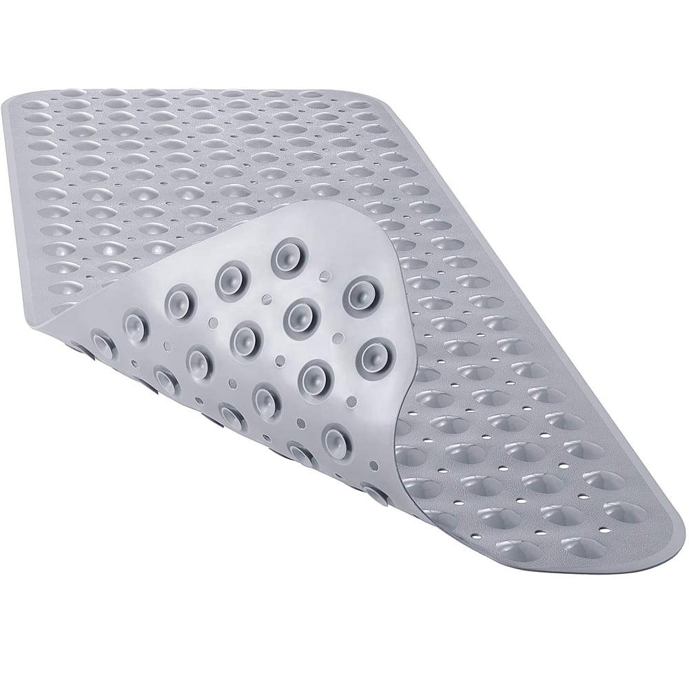 Gray PVC Non-Slip Extra Large Bathtub Mat with Suction Cups