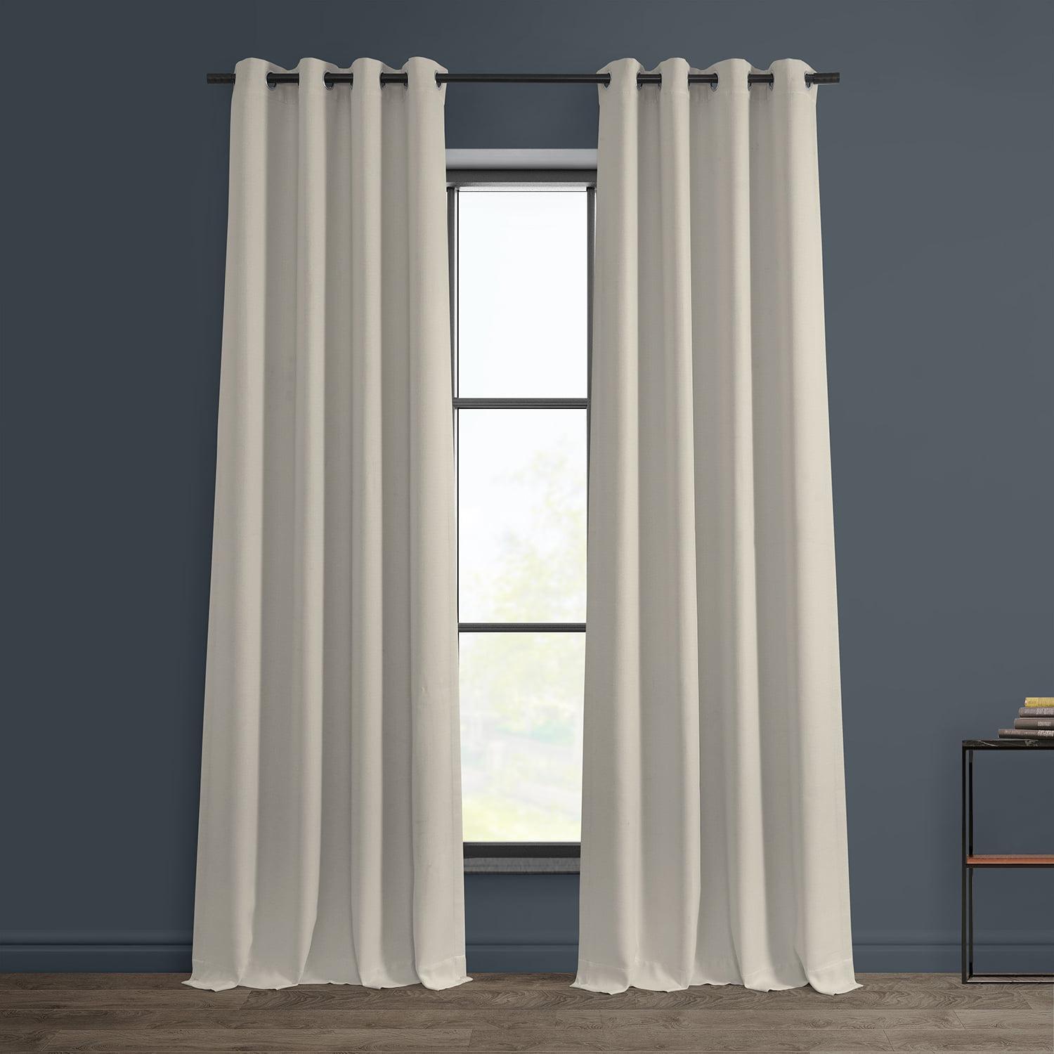 HPD Half Price Drapes Birch Grommet Faux Linen Room Darkening Curtains for Bedroom & Living Room Curtains (1 Panel), Door & Window Curtains 84 inches long, Grommet Curtains & drapes, 50W X 84L
