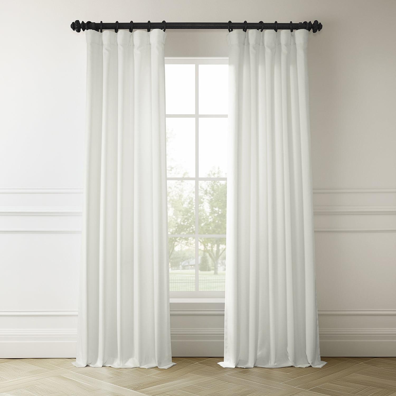 HPD Half Price Drapes Magnolia Off White Italian Faux Linen Room Darkening Curtains with Rod Pocket - 1 Panel - Window Curtains for Living Room & Curtains for Bedroom, 50W X 84L