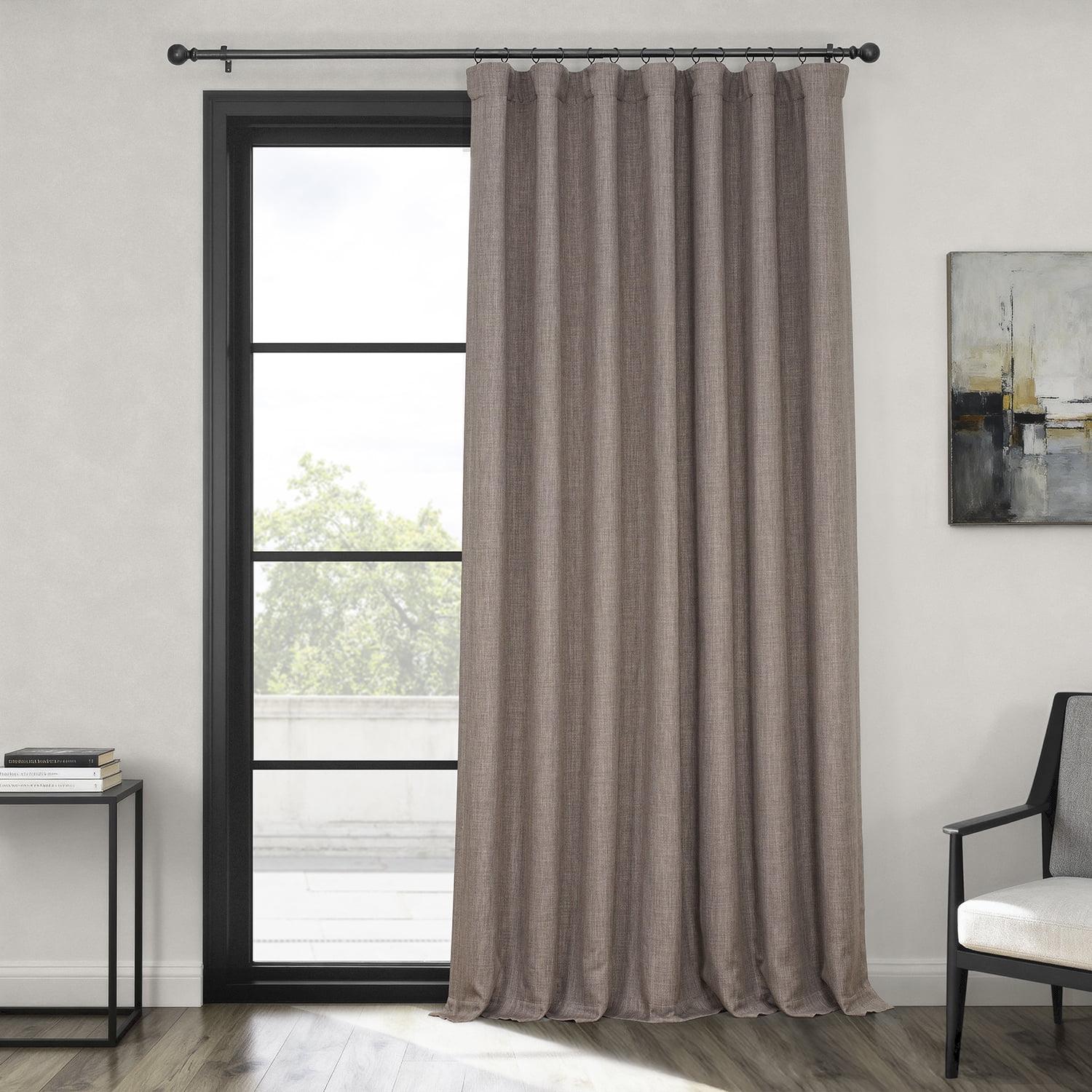 HPD Half Price Drapes Mink Extra Wide Faux Linen Room Darkening Curtains for Bedroom & Living Room Curtains (1 Panel), Door & Window Curtains 84 inch length, Rod Pocket Curtains & drapes, 50W X 108L