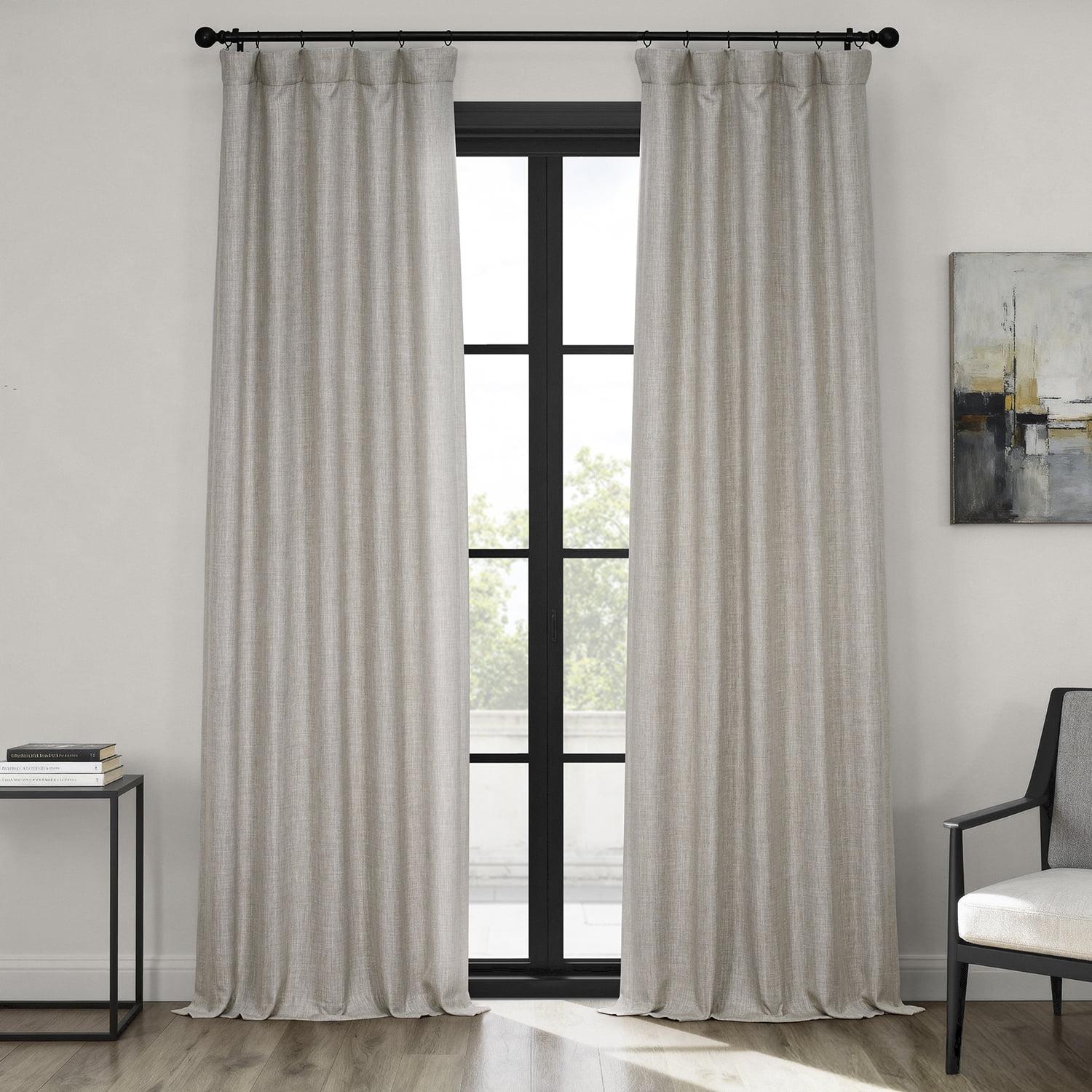 HPD Half Price Drapes Oatmeal Faux Linen Room Darkening Curtains for Bedroom & Living Room Curtains (1 Panel), Door & Window Curtains 108 inches long, Rod Pocket curtains & drapes, 50W X 108L