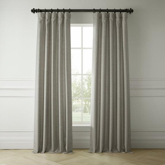 HPD Half Price Drapes Taupe Grey Italian Faux Linen Room Darkening Curtains with Rod Pocket - 1 Panel - Window Curtains for Living Room & Curtains for Bedroom, 50W X 84L