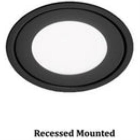 WAC Lighting HR90 LED Edge Recessed Button Light Trim, 2700K Color Temperature HR-LED90-27-BK