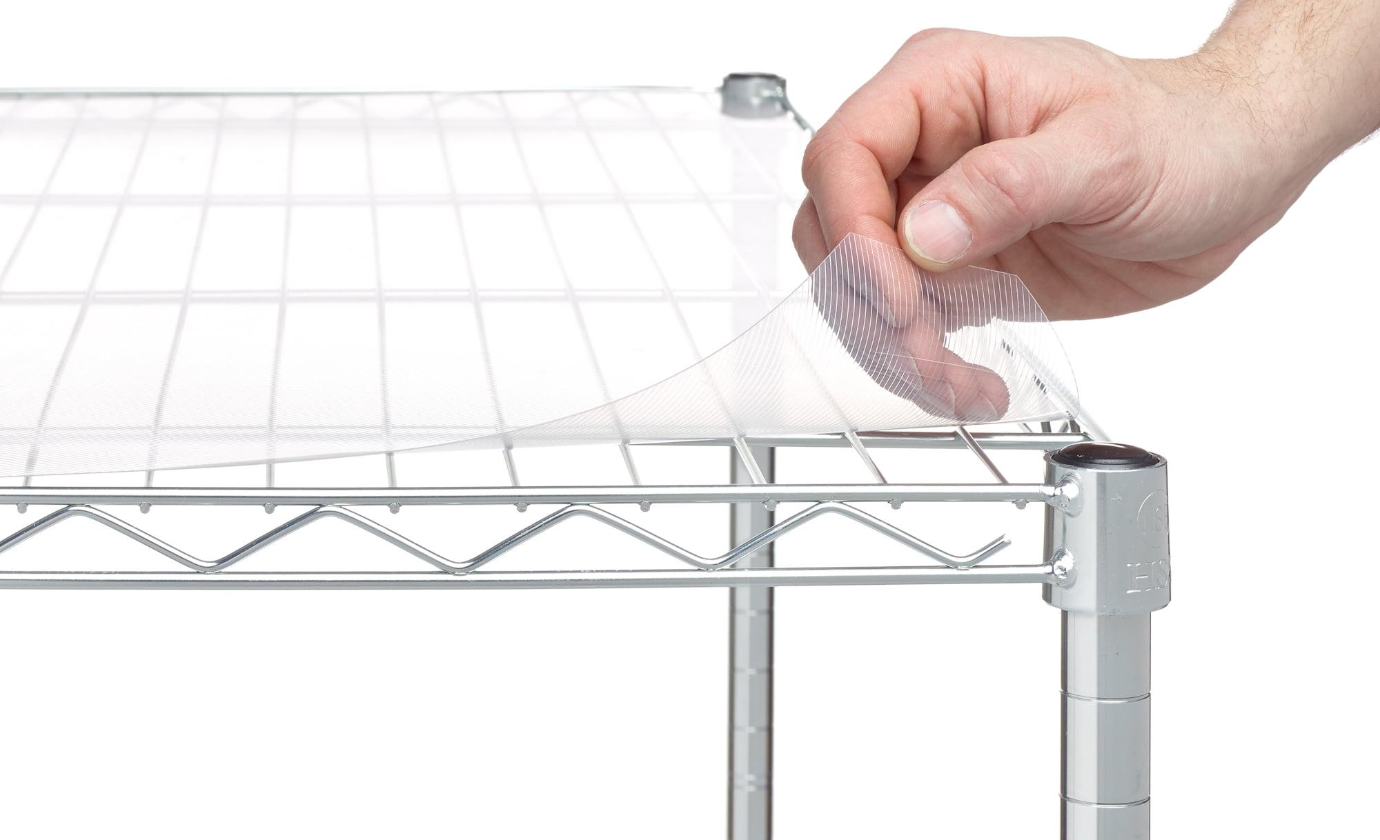 Flexible Clear Plastic Shelf Liners for 18"x48" Wire Shelves, 4-Pack