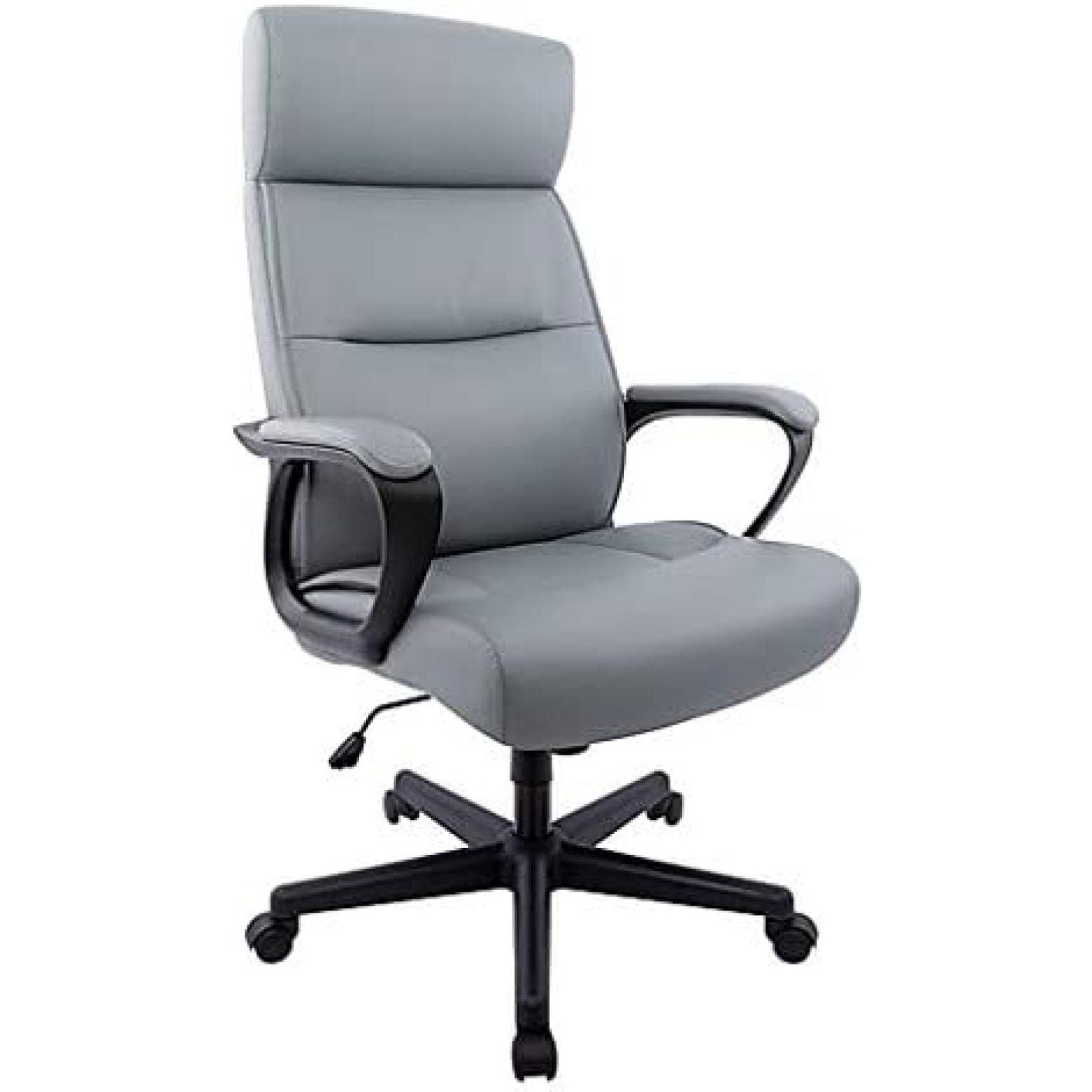 Rutherford Luxura Gray Faux Leather Executive Swivel Chair