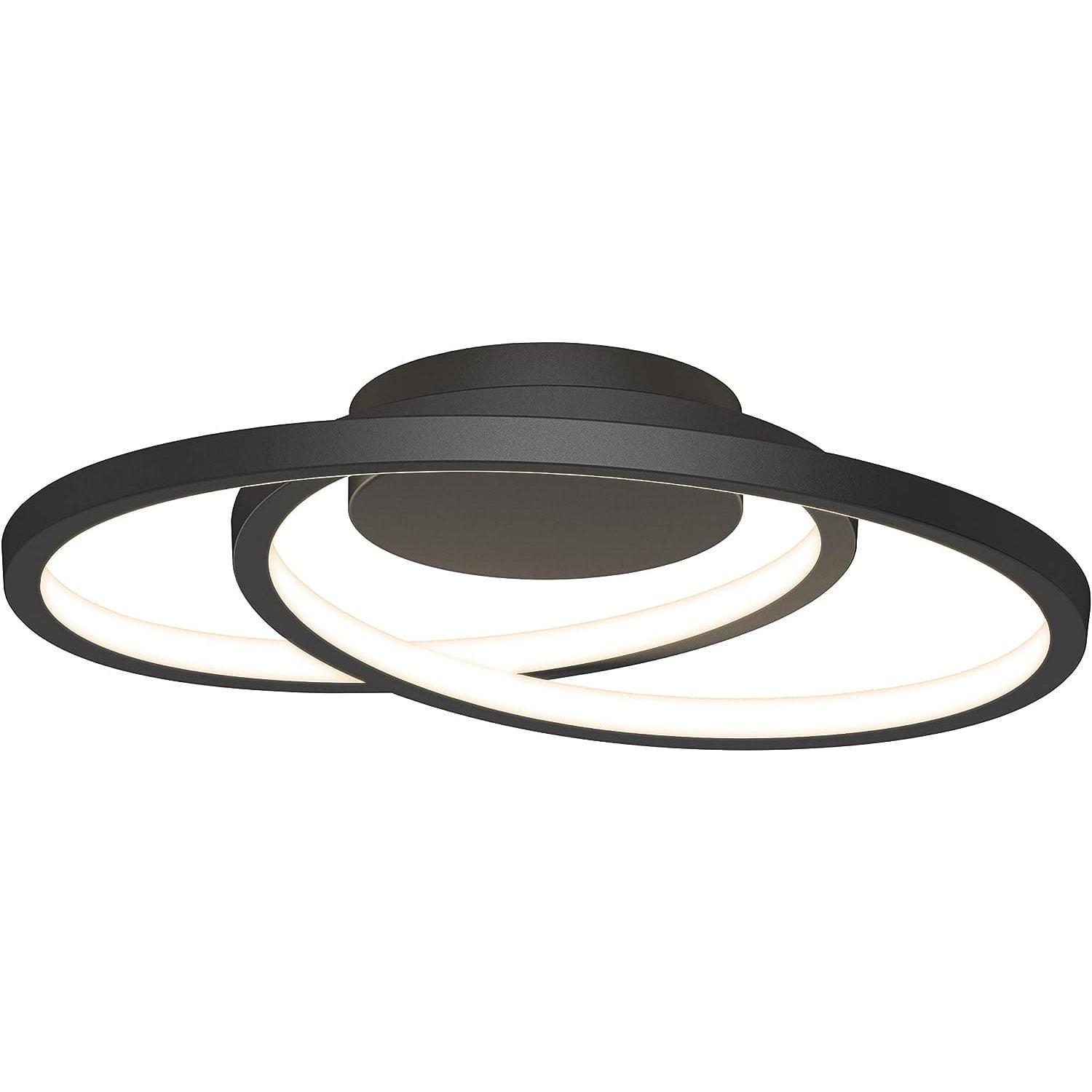 Salto Spiral Black Aluminum LED Flush Mount Ceiling Light