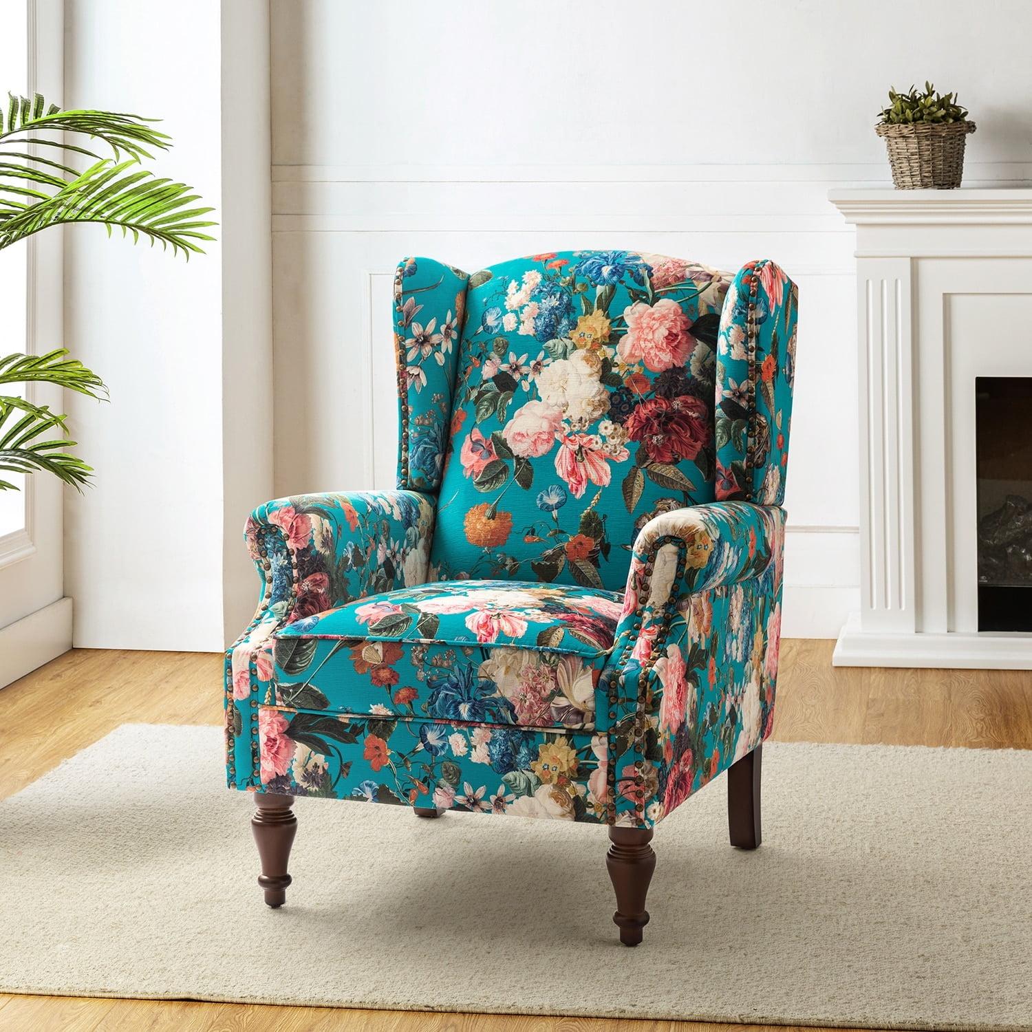 HULALA HOME Gott Transitional  Wingback Accent Chair Armchair with Solid Wood Legs by  Pecock