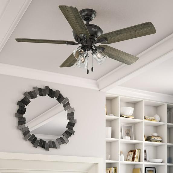 Hunter Fan 52" Rosner 5 - Blade Ceiling Fan With Lights and Pull Chains
