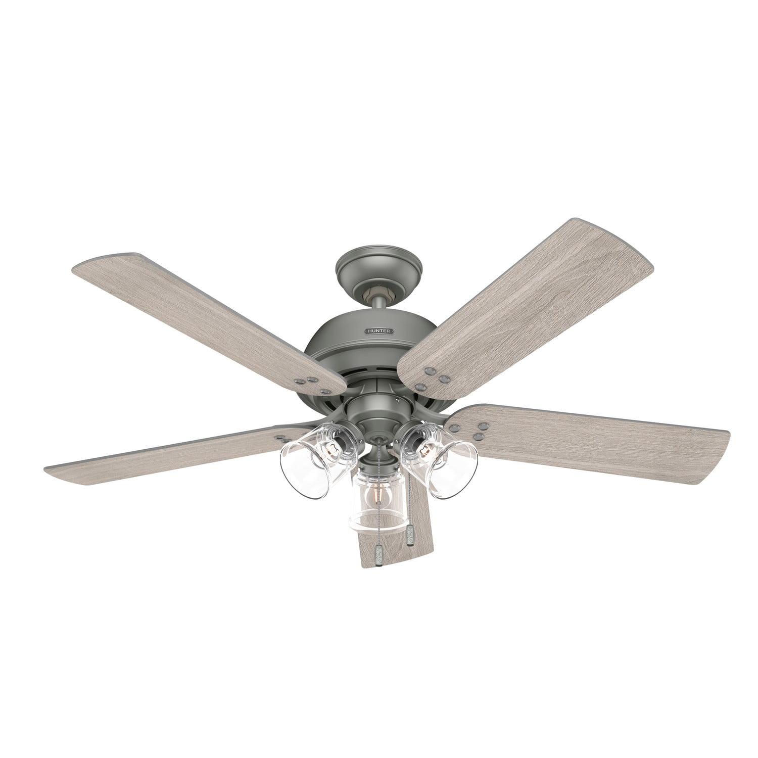 52" Shady Grove Ceiling Fan with Light Kit and Pull Chain (Includes LED Light Bulb) - Hunter Fan