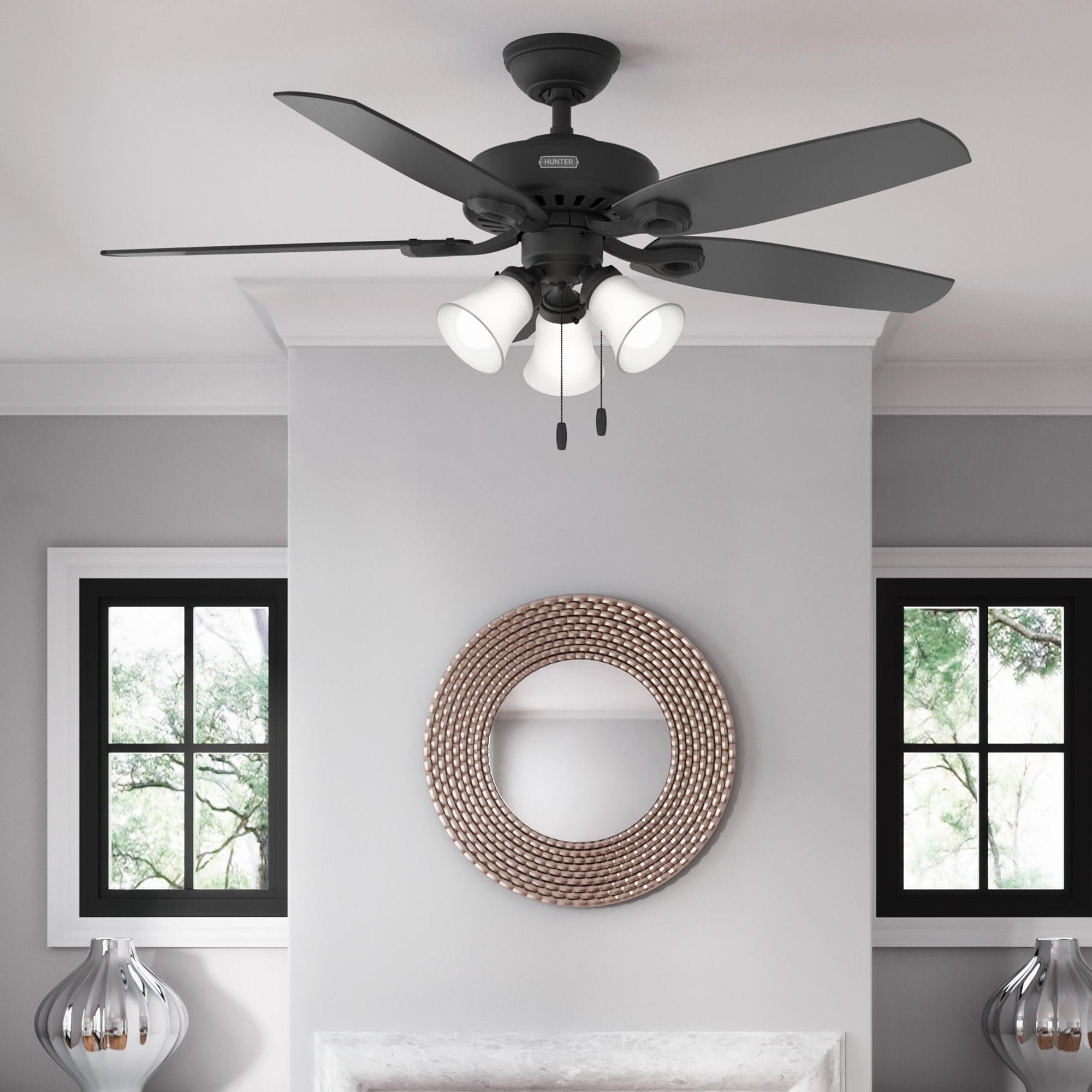 Builder Plus 52"5 - Blade Standard Ceiling Fan with Pull Chain and Light Kit Included