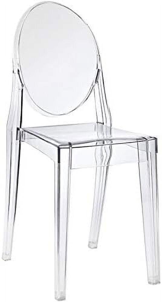 Mid-Century Polished Clear Acrylic Dining Chair