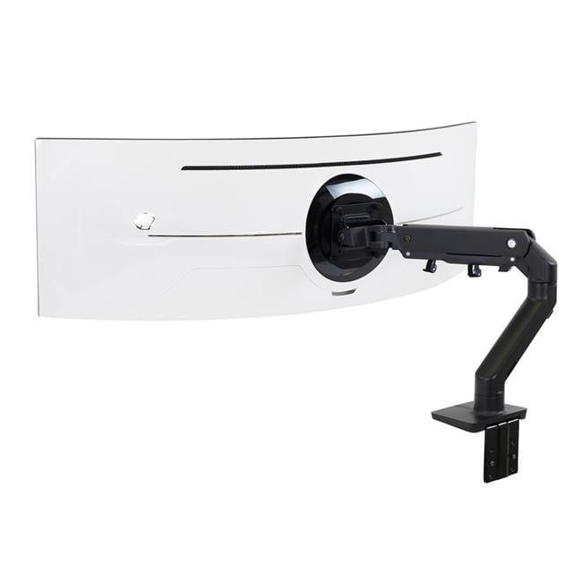 Matte Black Full-Motion Desk Mount for Curved Monitors