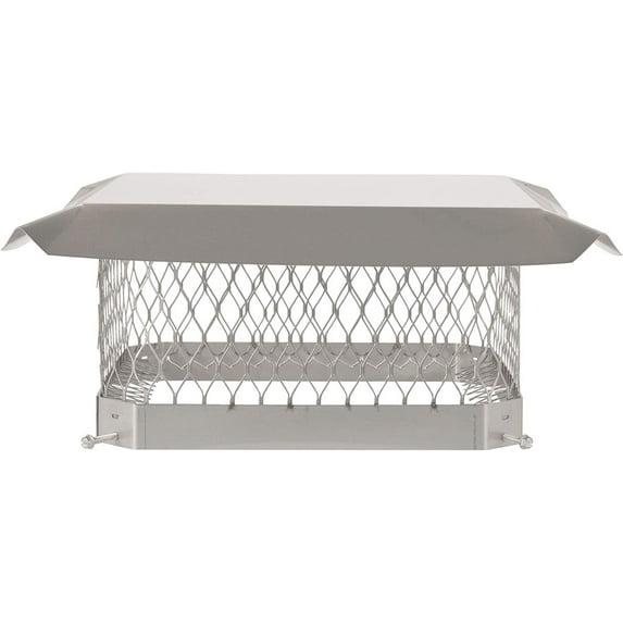 HY-C SCSS1313 Shelter Bolt On Single Flue Chimney Cover, Mesh Size 3/4", Fits Outside Existing Clay Flue Tile Dimensions 13" x 13", Stainless Steel