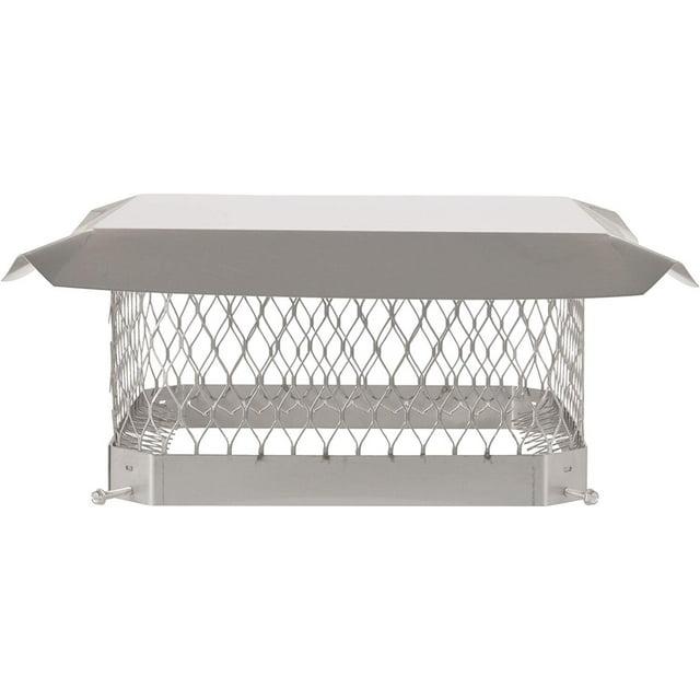 HY-C SCSS1313 Shelter Bolt On Single Flue Chimney Cover, Mesh Size 3/4", Fits Outside Existing Clay Flue Tile Dimensions 13" x 13", Stainless Steel