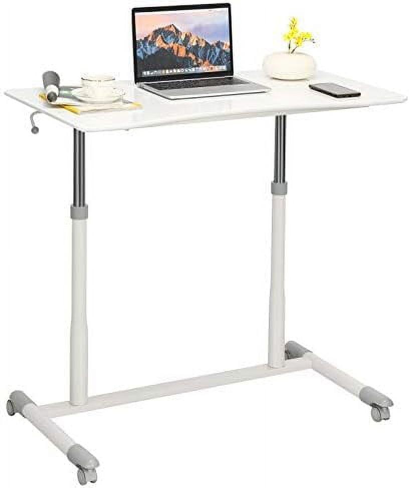 Costway Height Adjustable Computer Desk Sit to Stand Rolling Notebook Table Portable