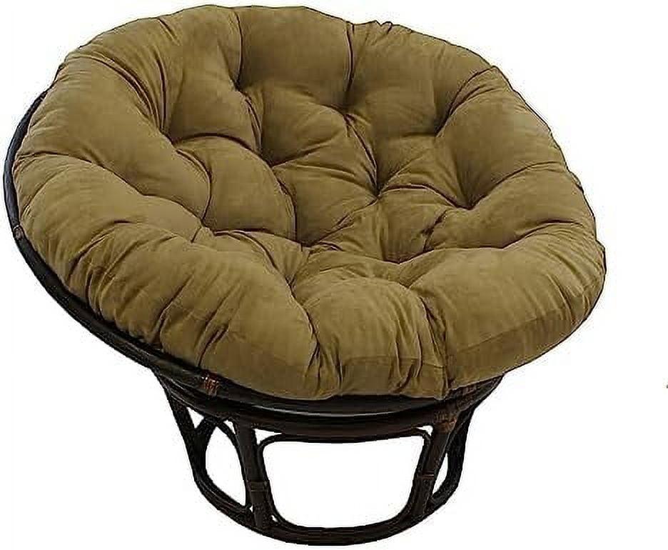 Java Brown 42" Rattan Papasan Chair with Microfiber Cushion