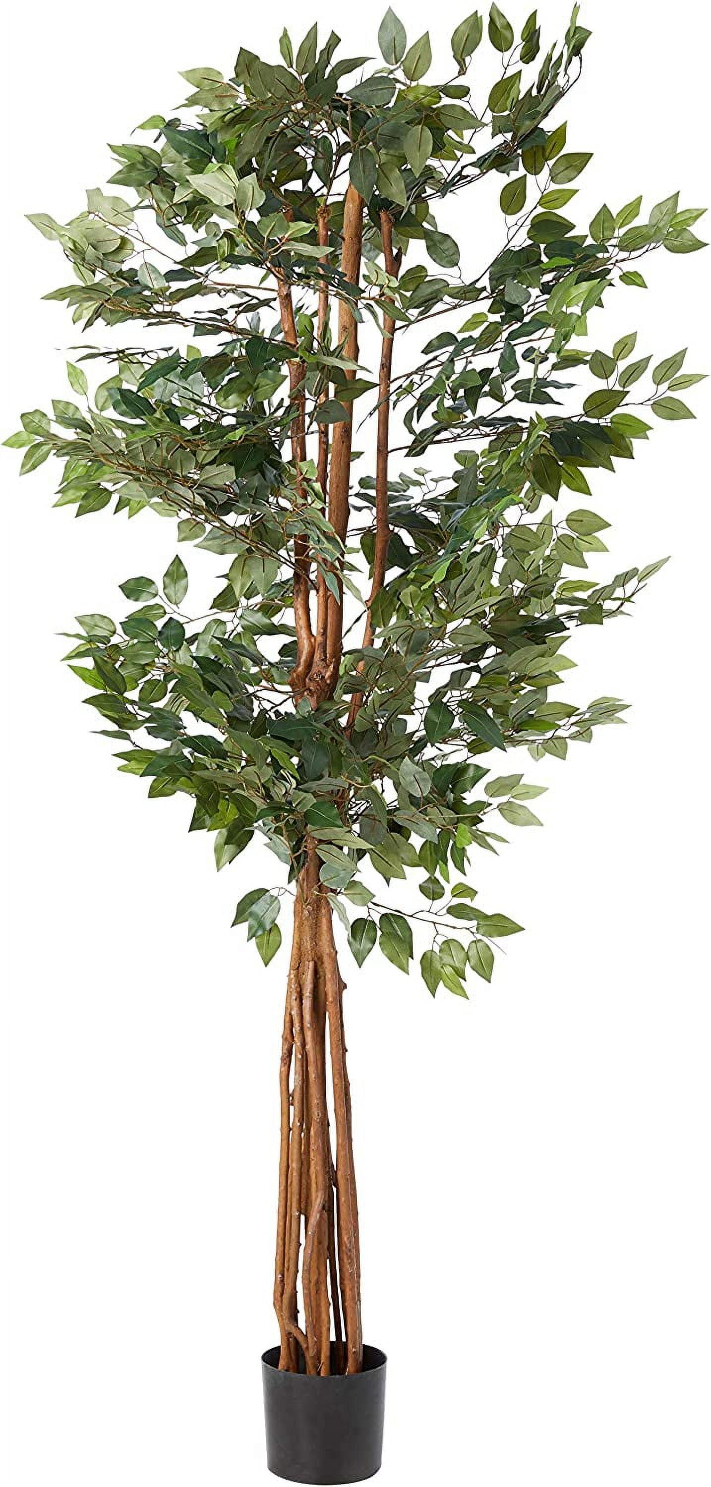 85-Inch Green Silk Potted Ficus Floor Plant