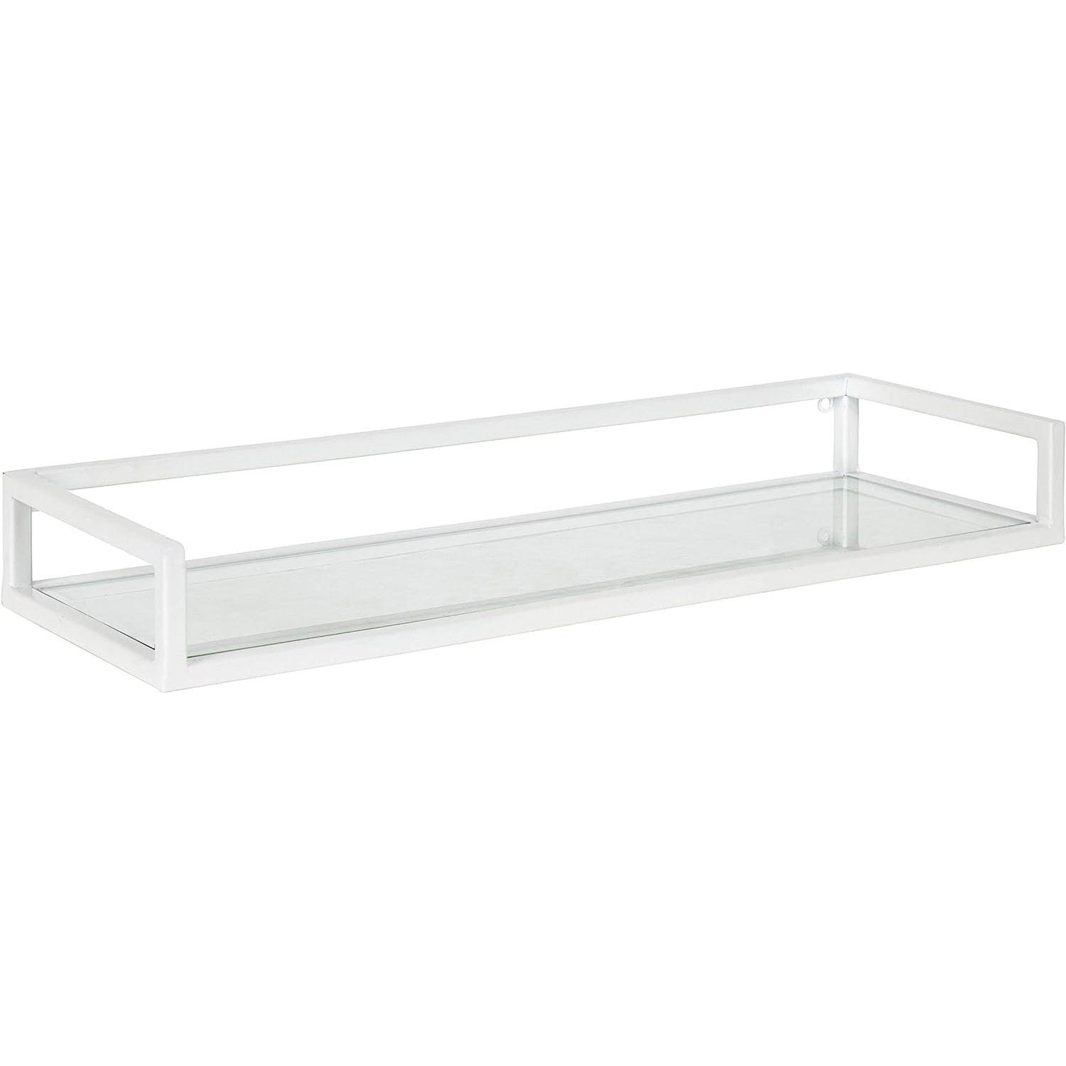 24" x 8" x 3" Blex Metal and Glass Wall Shelf - Kate & Laurel All Things Decor