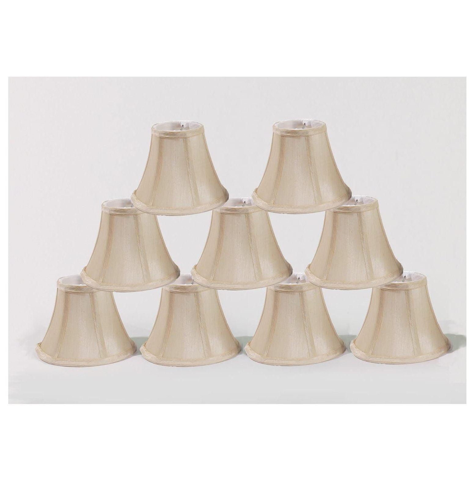 Elegant Cream Silk Empire Chandelier Lamp Shades, Set of 9