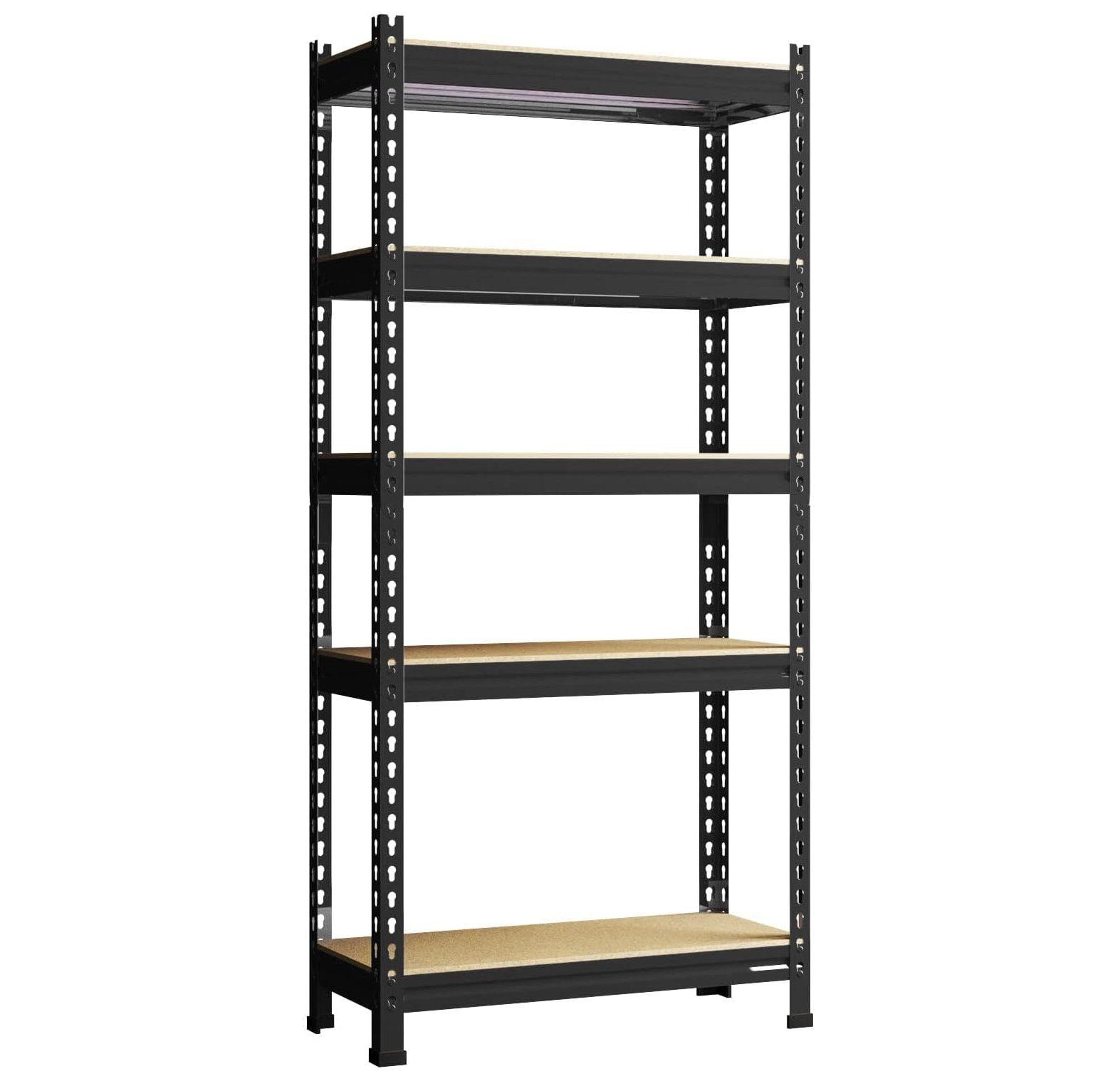 HYYYYH Storage Shelves 5 Tier Adjustable Garage Storage Shelving, Heavy Duty Metal Storage Utility Rack Shelf Unit for Warehouse Pantry Closet Kitchen, 28" x 12" x 59", Black