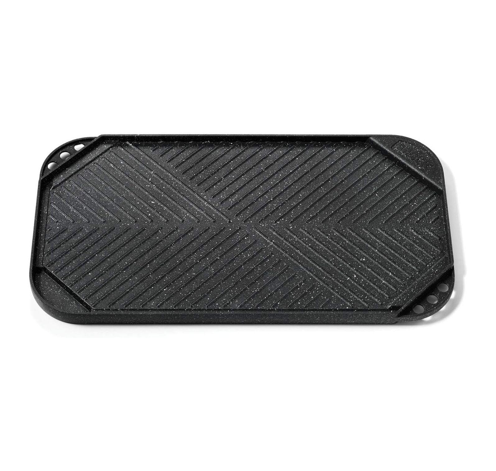 Black Aluminum Non-Stick Reversible Grill Griddle