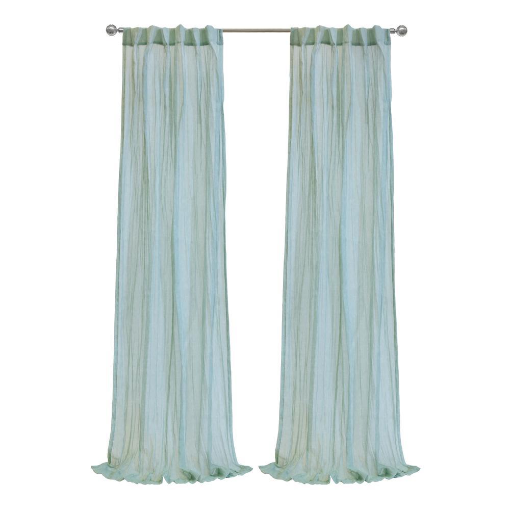 Habitat Paloma Sheer Dual Header Stylish and Functional Curtain Panel 52" x 95" Pale Thyme