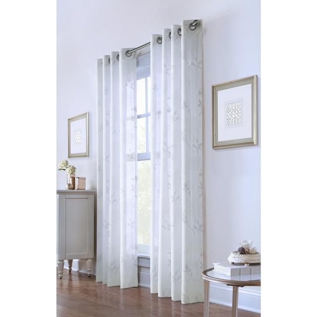 Commonwealth Habitat Triston Window Top Panel With 8 Silver Grommets 1" Side Hems & 3" Bottom Hem - (50"x63") in White Color