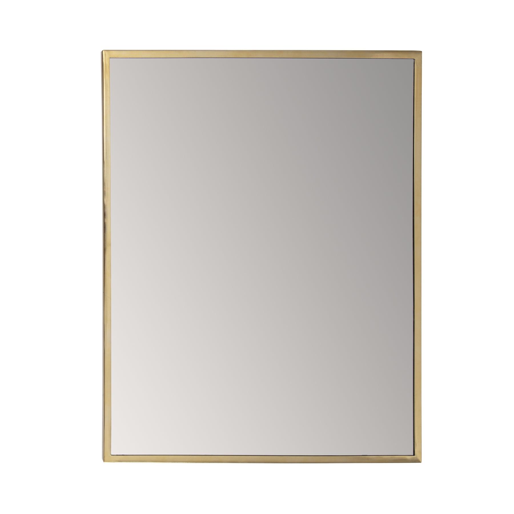 Laia Gold Rectangular Frameless 30" x 24" Wall Mirror