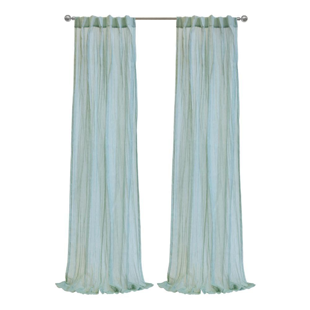 Habitat Paloma Sheer Dual Header Stylish and Functional Curtain Panel 52" x 84" Pale Thyme
