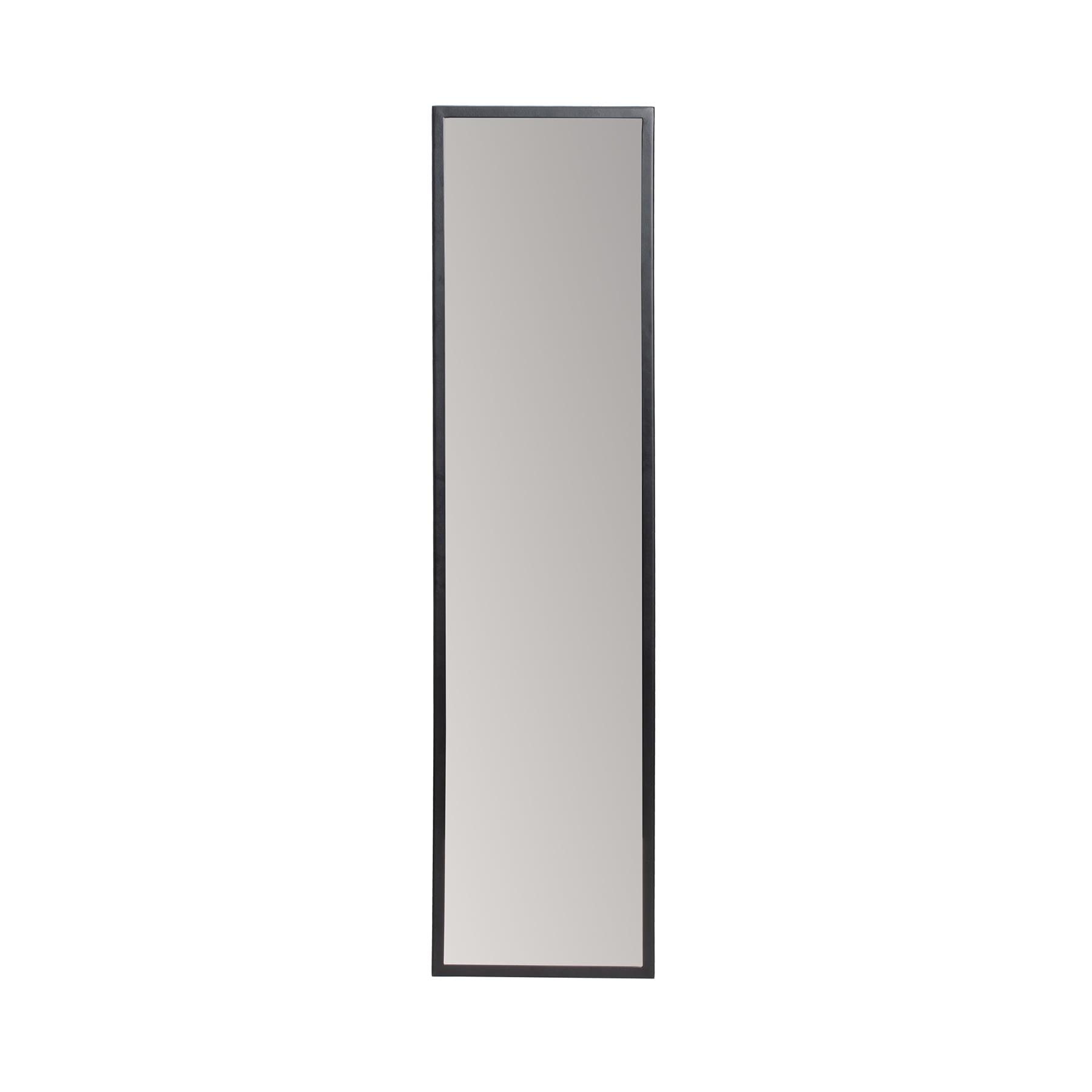 Slim Black Frameless Full-Length Wall Mirror, 48x12 inches