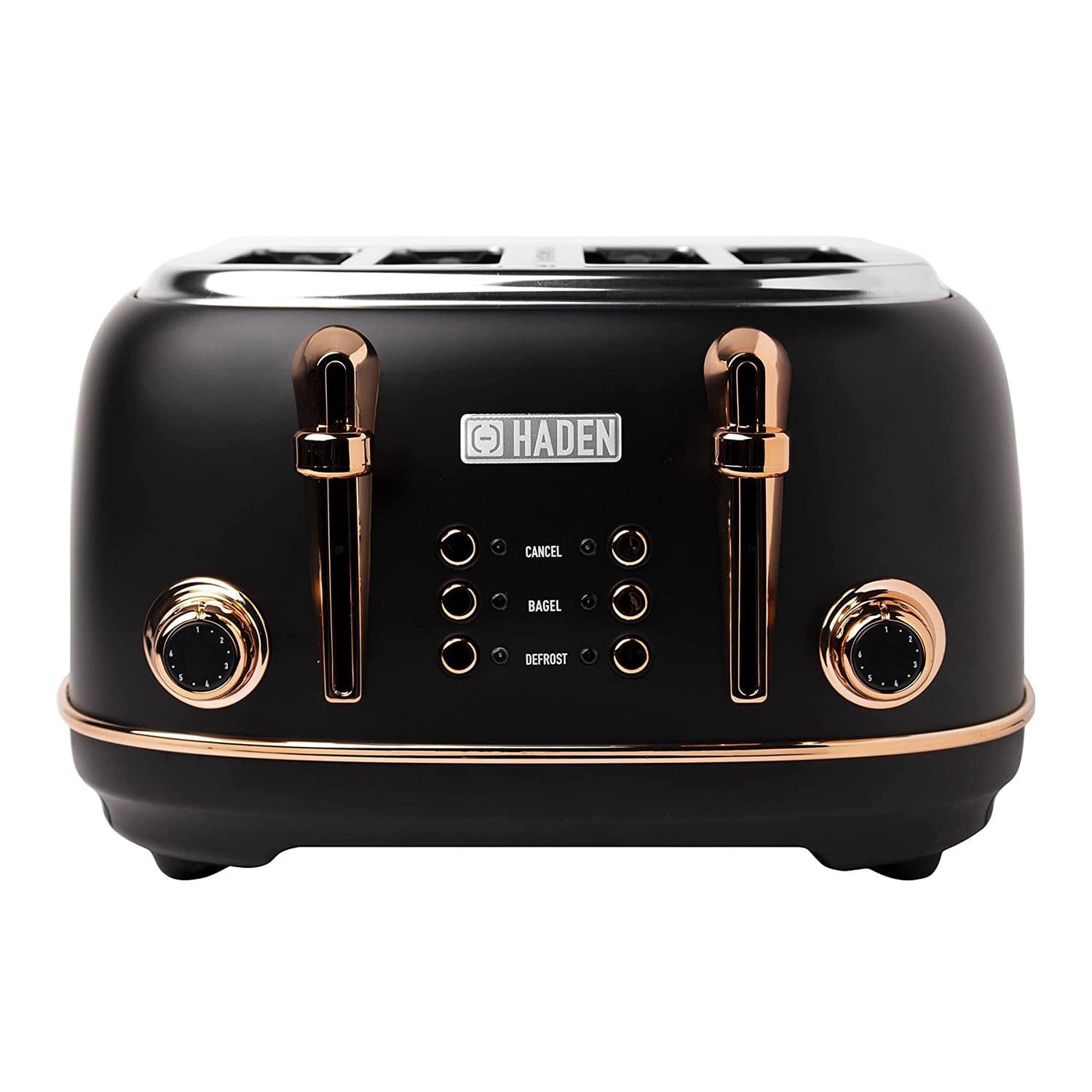 HADEN Heritage Black and Copper 4-Slice Toaster