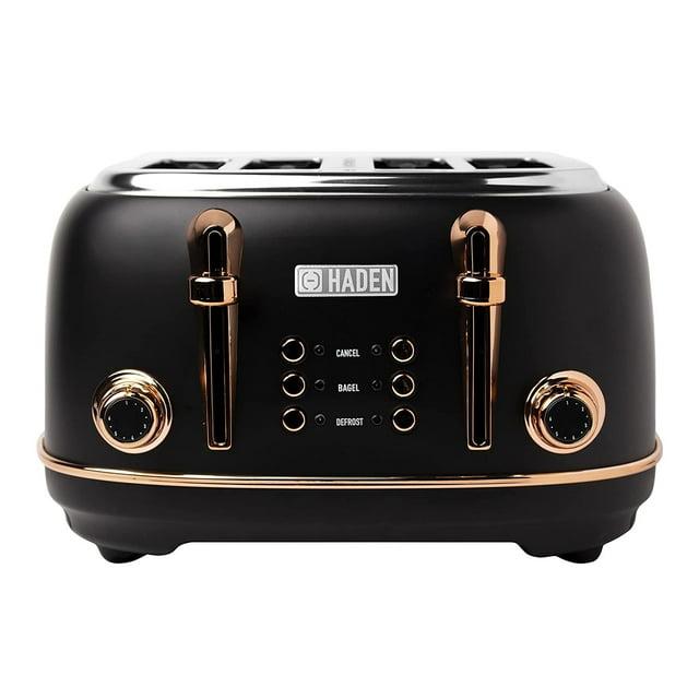 HADEN Heritage Black and Copper 4-Slice Toaster