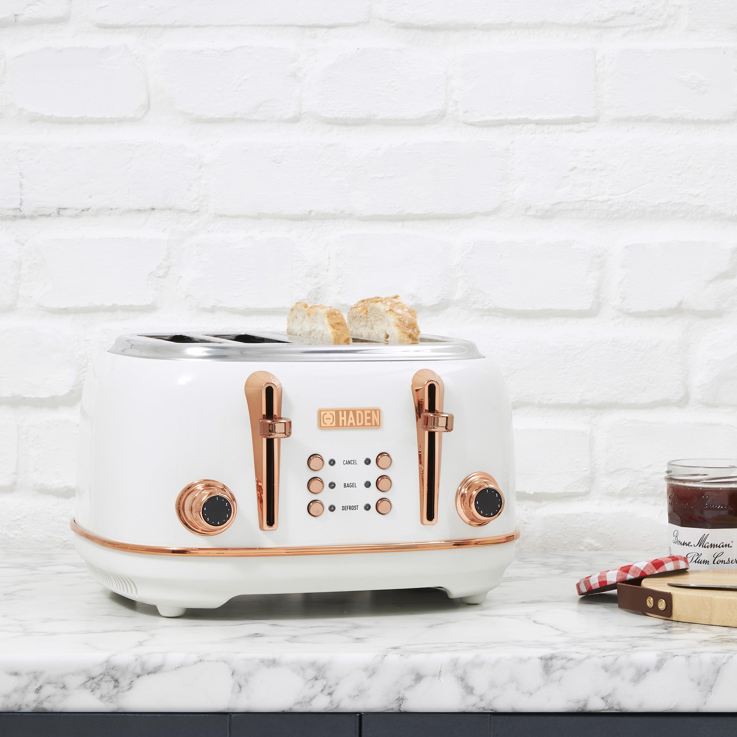 HADEN Heritage Ivory and Copper 4-Slice Toaster