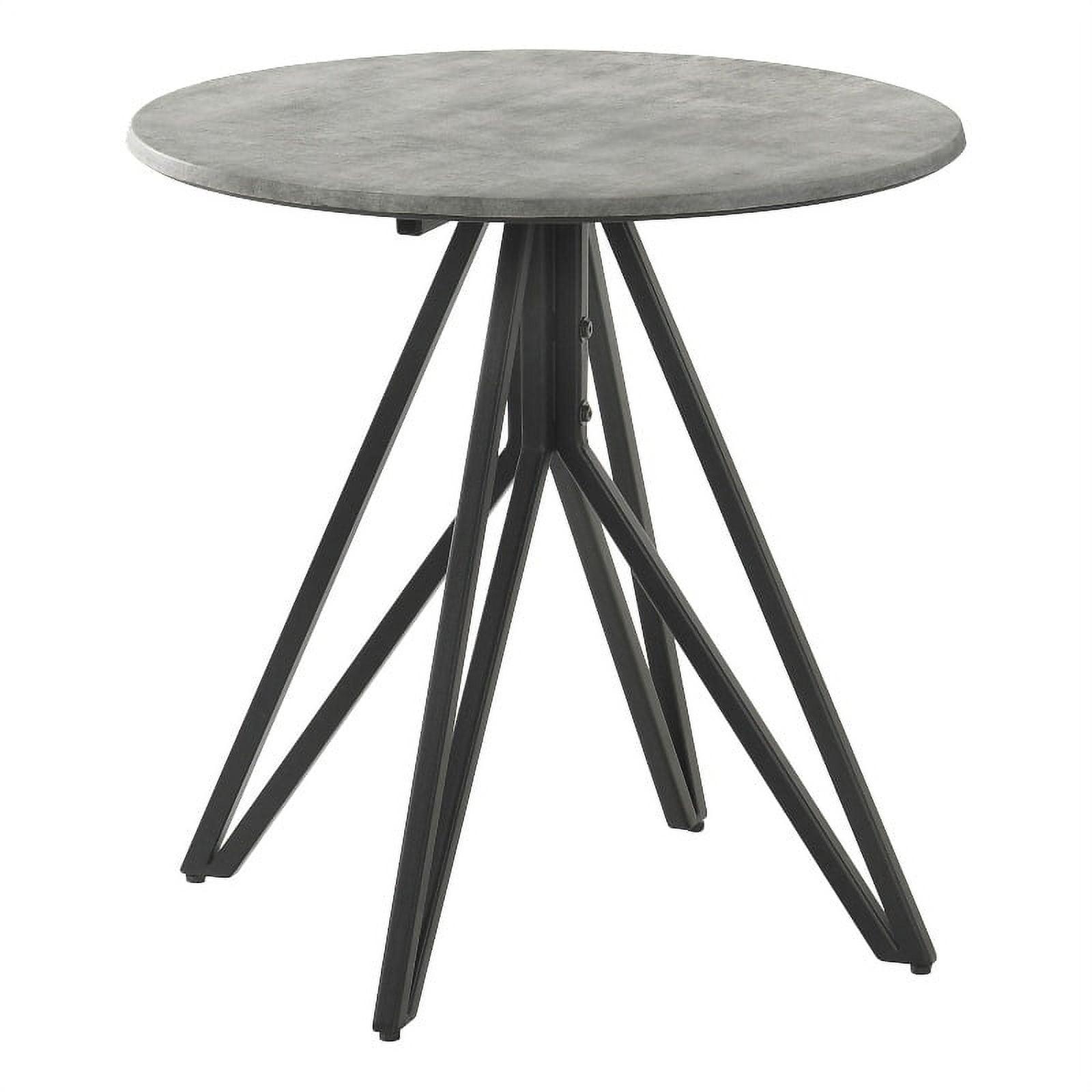 Hadi Round End Table with Faux Cement Top Gray/Gunmetal - Coaster