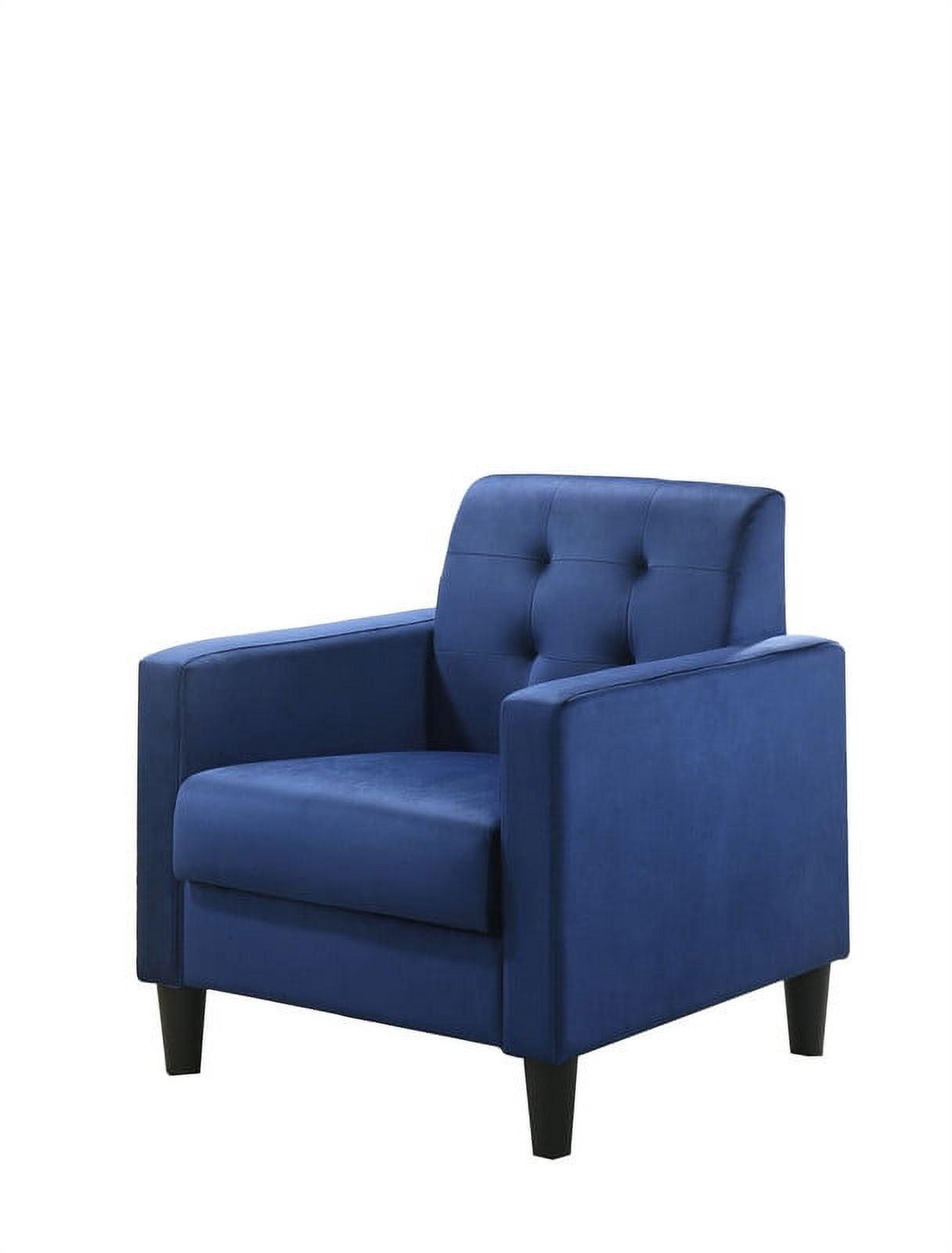 Hale Plush Blue Velvet Tufted Square Arm Accent Chair