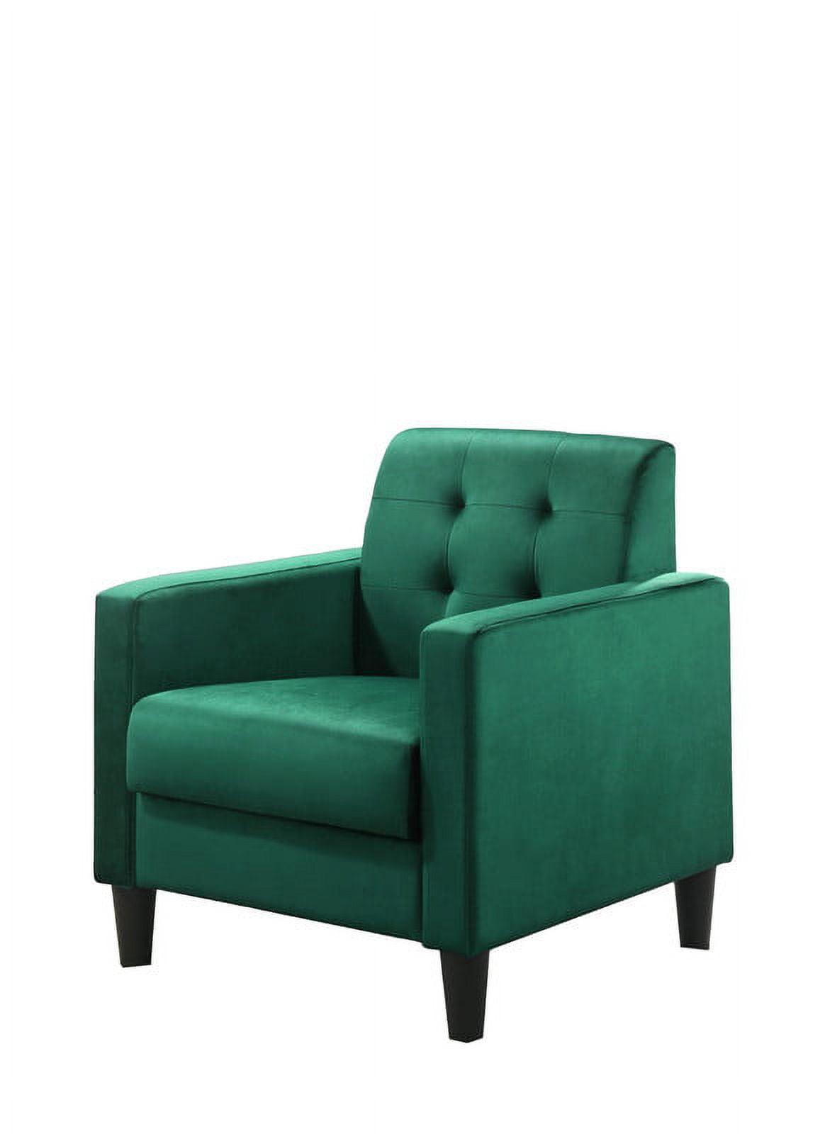 Elegant Green Velvet Accent Chair with Tufted Back