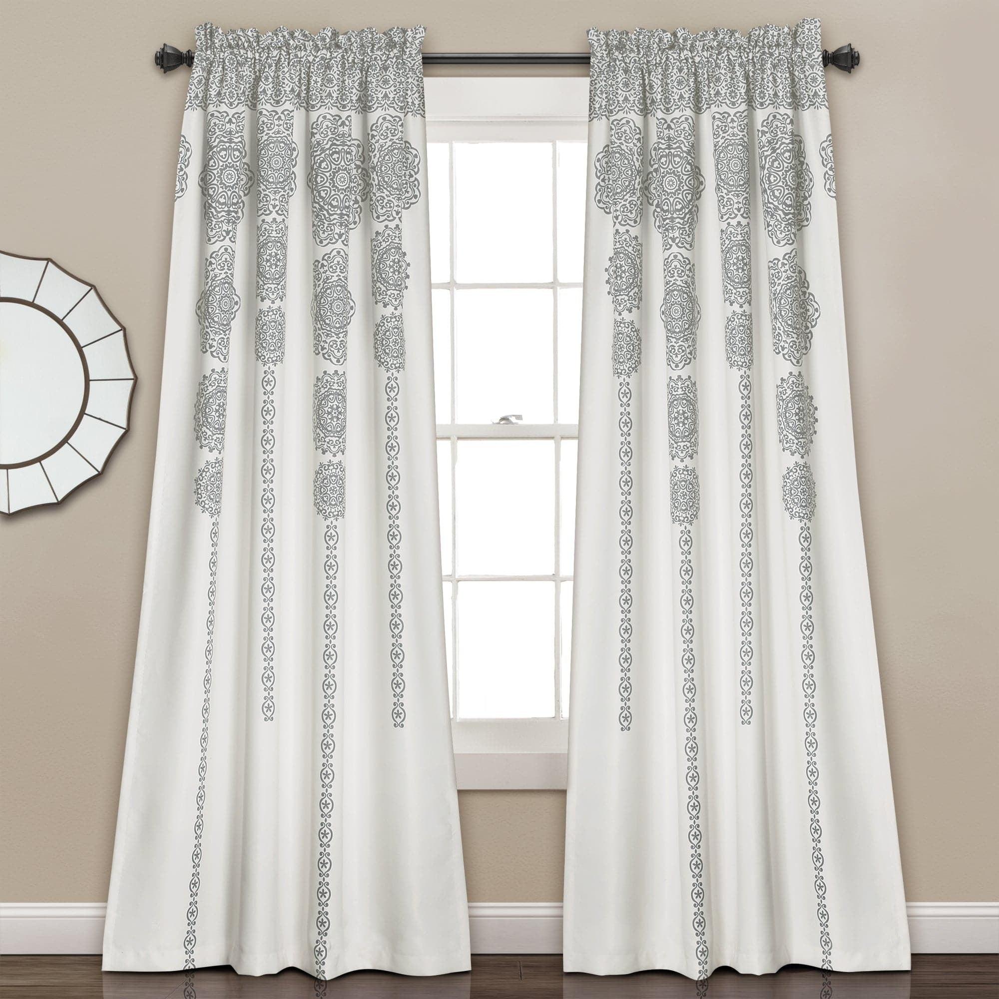 Lush Decor Medallion Semi-Sheer Rod pocket Curtain Panels (Set of 2)