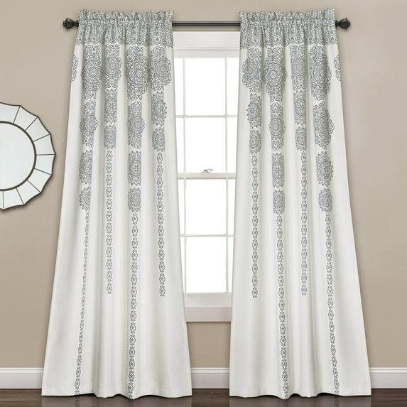 Lush Decor Medallion Semi-Sheer Rod pocket Curtain Panels (Set of 2)