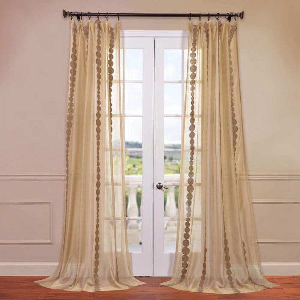 Hershman Embroidered Rod Pocket Sheer Curtains Single Panel Drapes