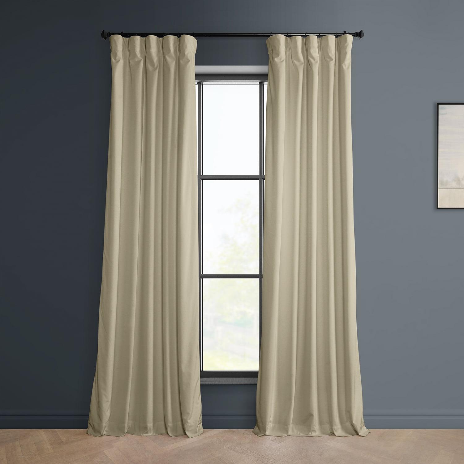 Half Price Drapes Macchiato Beige Heritage Plush Velvet Room Darkening Curtains (1 Panel), 50W X 120L