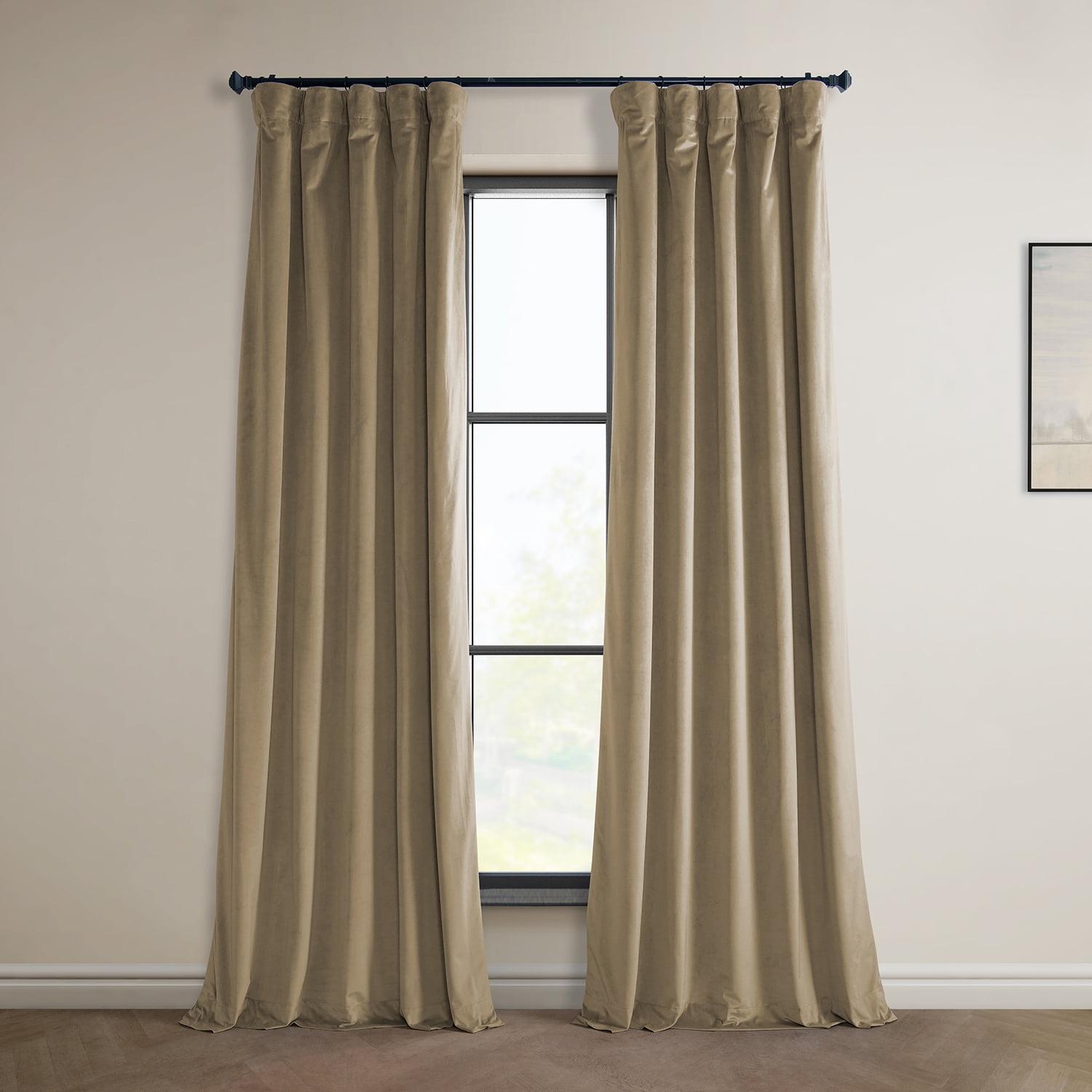Half Price Drapes Museum Taupe Heritage Plush Velvet Room Darkening Curtains (1 Panel), 50W X 120L
