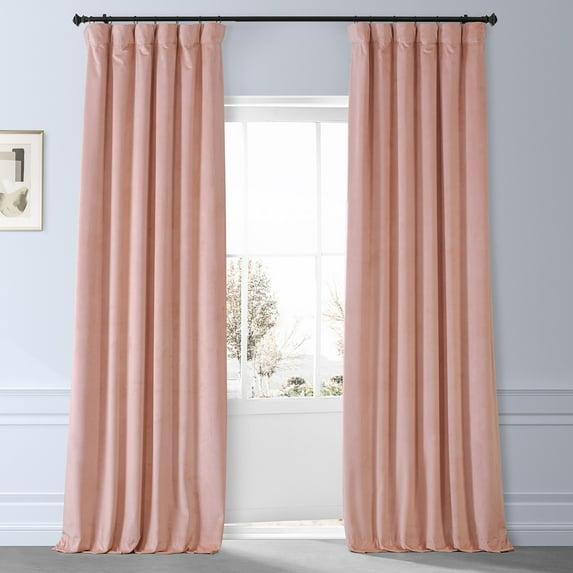 Half Price Drapes Signature Apricot Blossom Plush Velvet Blackout Curtains (1 Panel), 50W X 96L