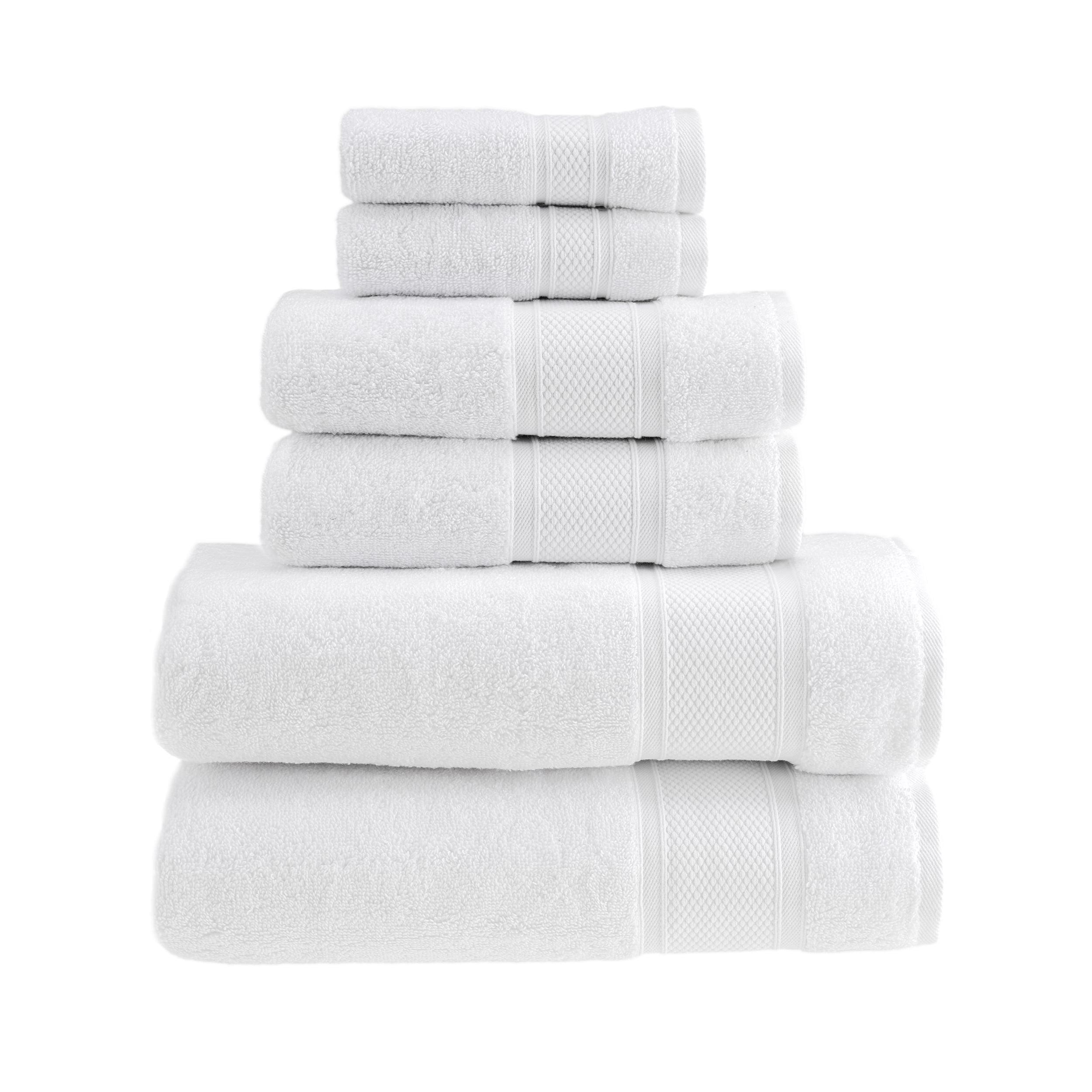 White 6-Piece Ultra Soft Turkish Cotton Washcloth Set